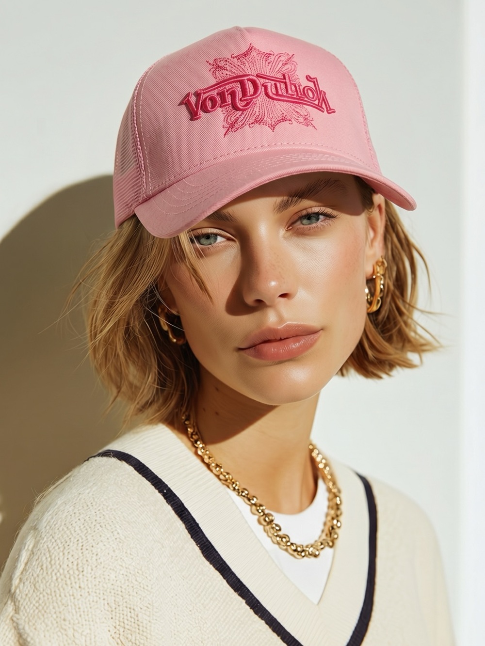 Von Dutch Pink Embroidered Logo Cap